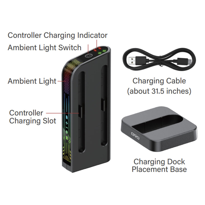 OIVO Controller Charging Dock for Nintendo Switch 2 (Black) (IV-SW207)