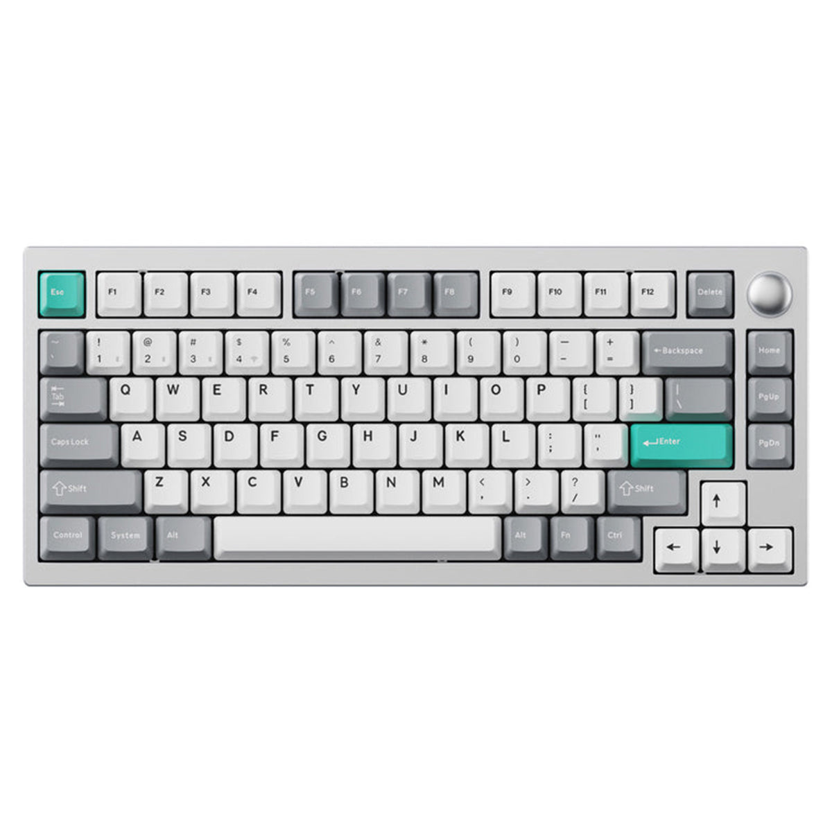 Keychron Lemokey P1 QMK/VIA Fully Assembled with Knob (Pro Version) RGB Backlight Hot-Swappable 75% Custom Gaming Keyboard - Space Silver (Super Banana Switch) (P1P-X4)