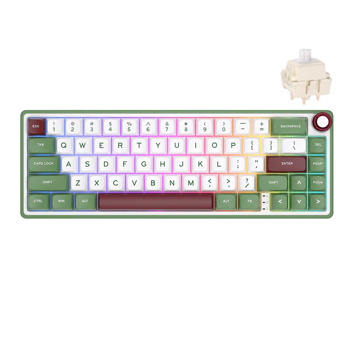 Royal Kludge R65 Single-Mode RGB 66-Keys Hot-Swappable Mechanical Keyboard Greensand