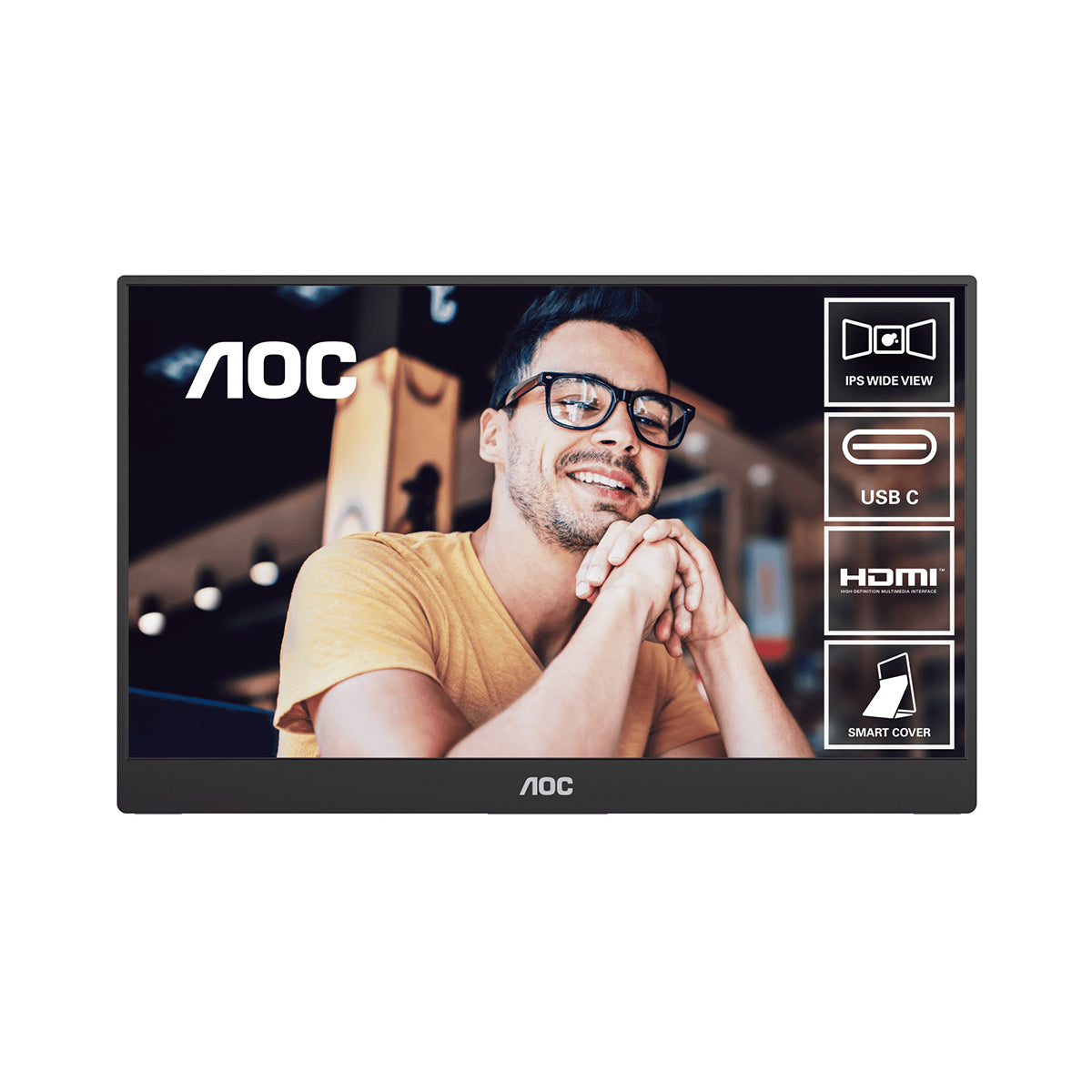 AOC 16T20/71 15.6" FHD (1920X1080) 60Hz 5ms GTG IPS USB-C Portable Monitor
