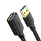 UGreen USB 3.0 A Male To Female Extension Cable - 0.5M (Black) (US129/30125)