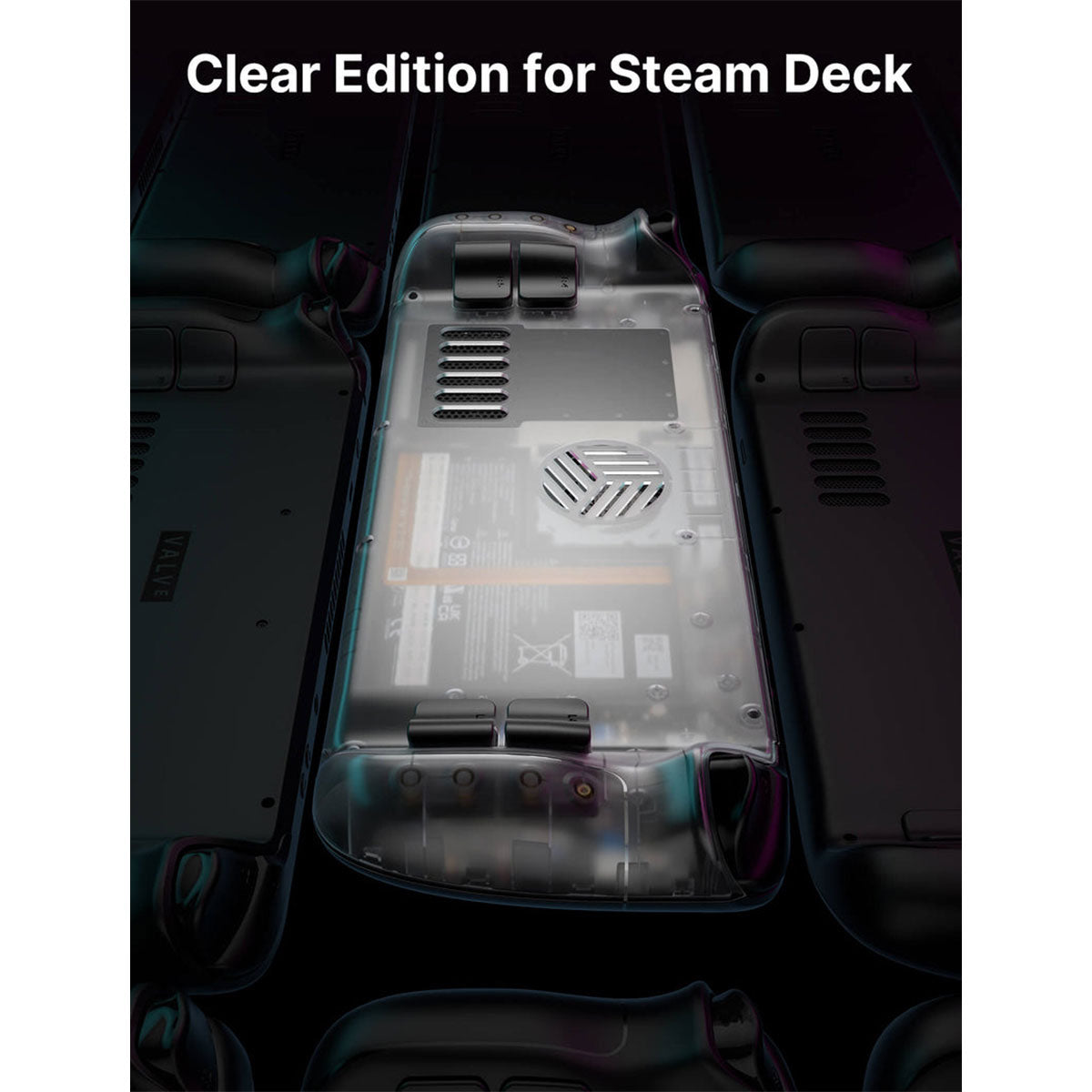 JSAUX Transparent Back Plate for Steam Deck/ Steam Deck OLED (Clear, Purple) (PC0106D)