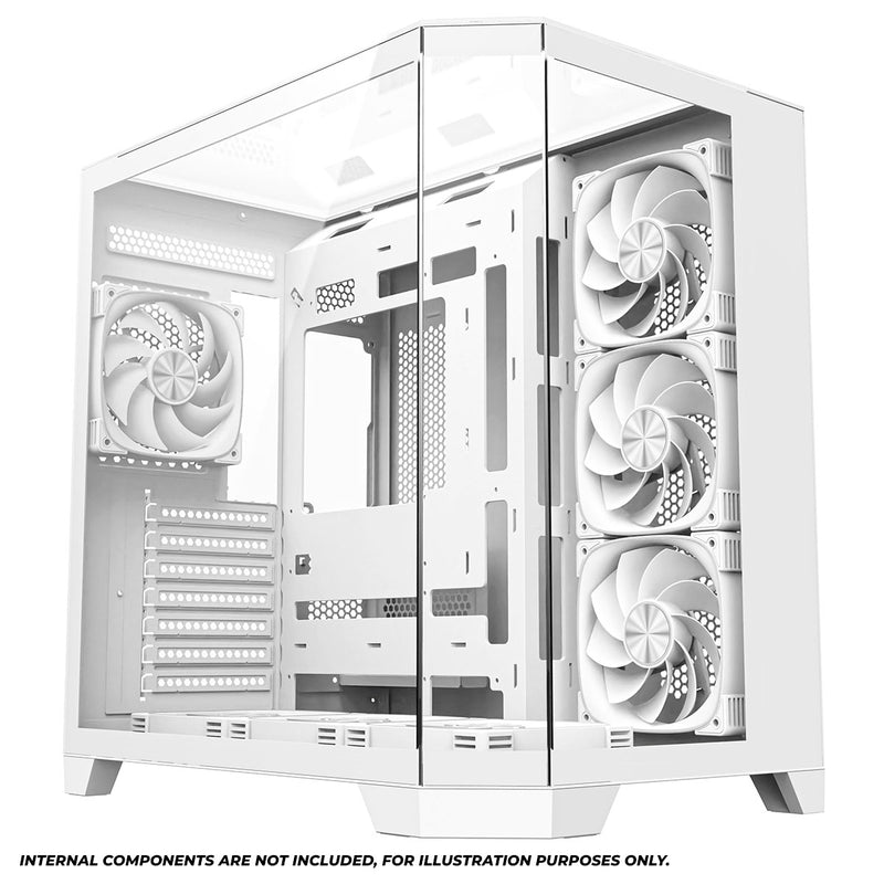 Coolman Zentra Luxe ATX Vision PC Case (Black, White)