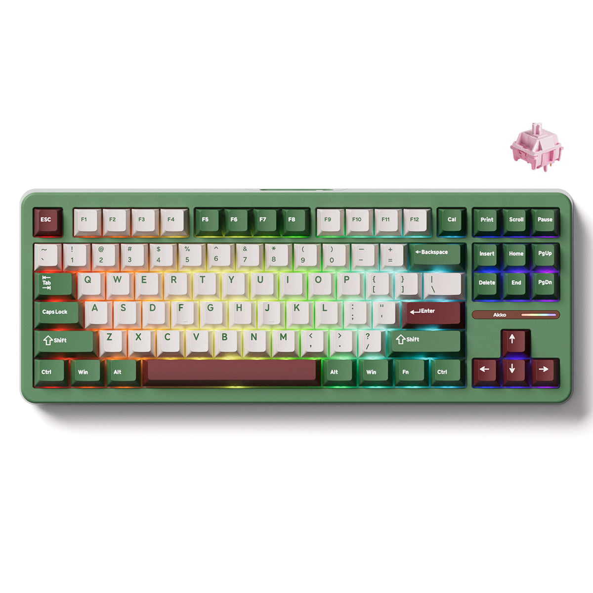 Akko TAC87 Matcha Red Bean Multi-Mode RGB Hot-Swappable Mechanical Keyboard