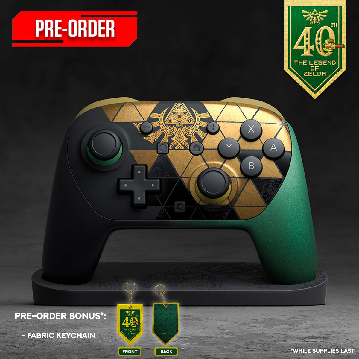 Nintendo Switch 2 Pro Controller + Display Stand - The Legend of Zelda 40th Anniversary Edition
