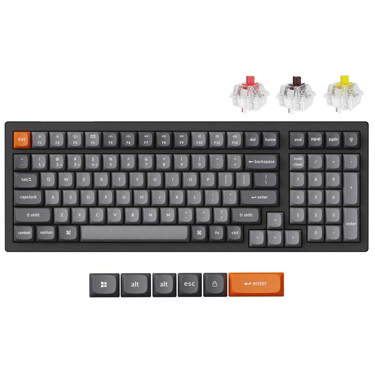 Keychron K4 Max QMK Fully Assembled Hot-Swappable RGB Backlight 96% Wireless Mechanical Keyboard - Black