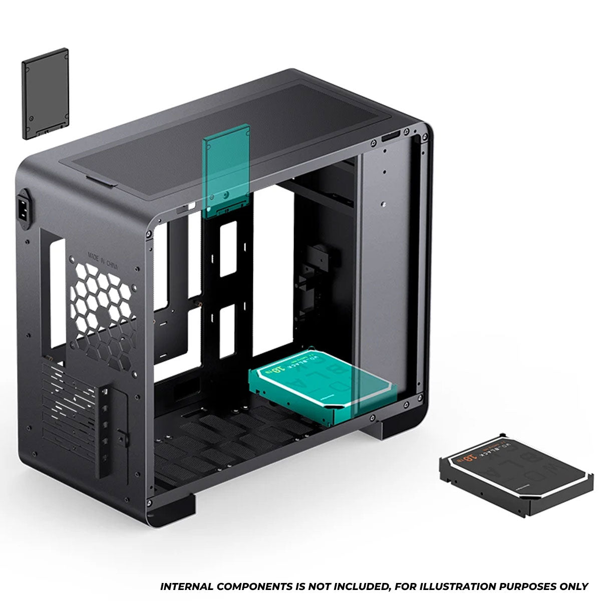 Jonsbo U4 Mini M-ATX Computer Case (Black, White)