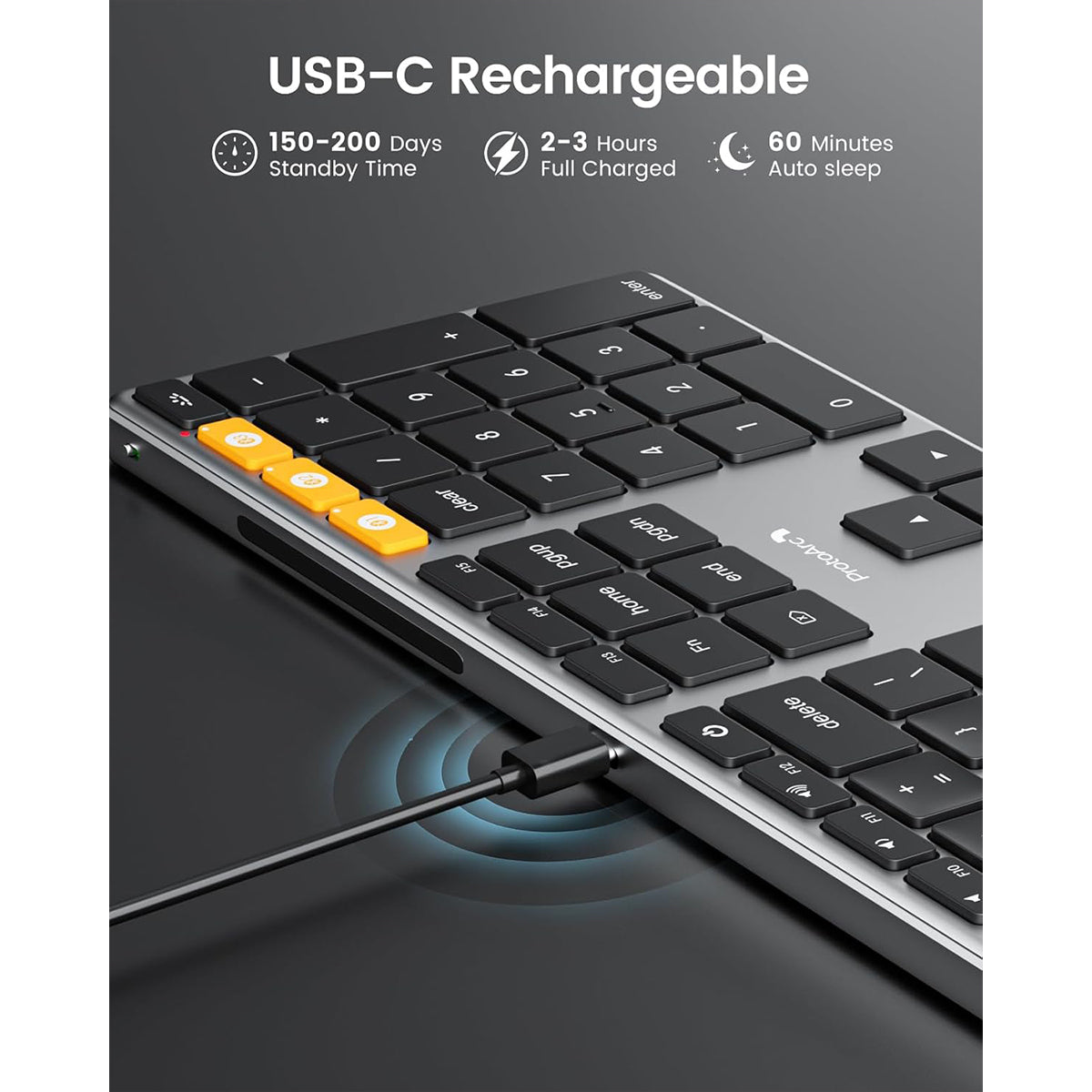 ProtoArc K110-A Full Size Backlit Aluminum Bluetooth Keyboard