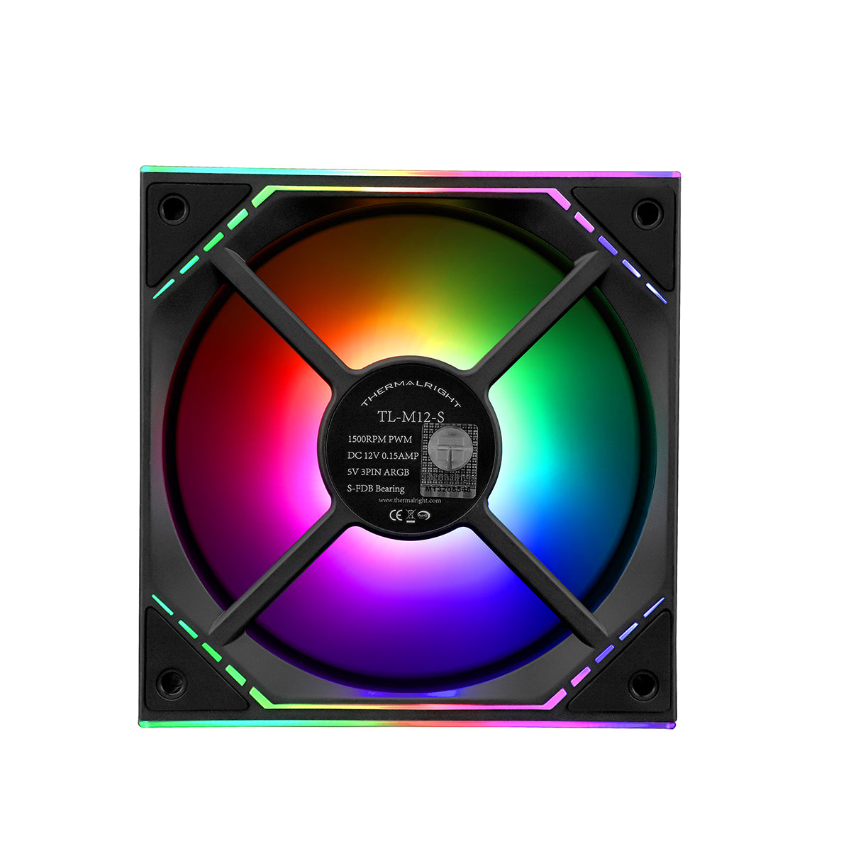 Thermalright TL-M12-S 120mm PWM ARGB Silent-Balance PC Case Fan (Black)