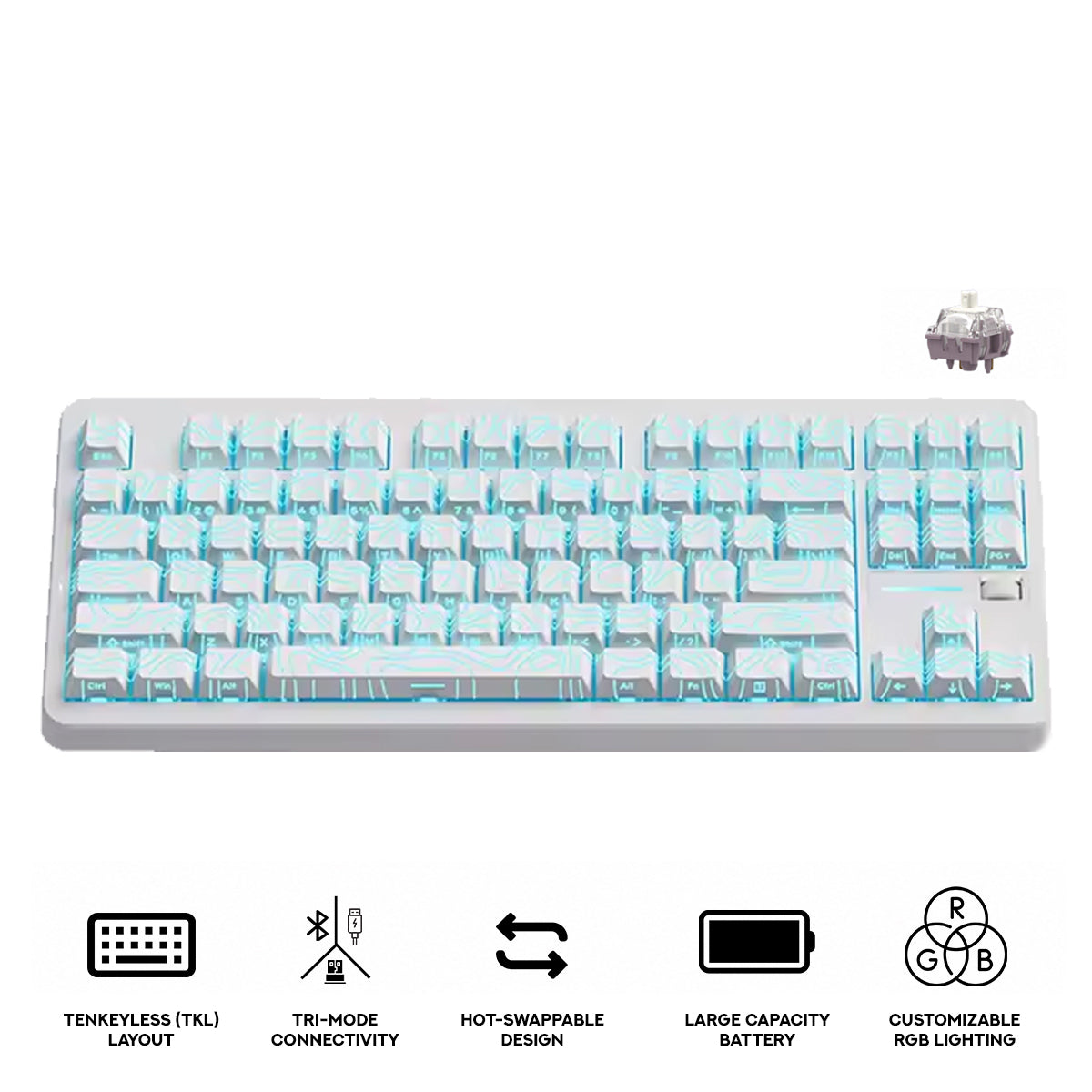 MCHOSE G87 V2 RGB Tri-Mode Hot-Swappable Mechanical Keyboard