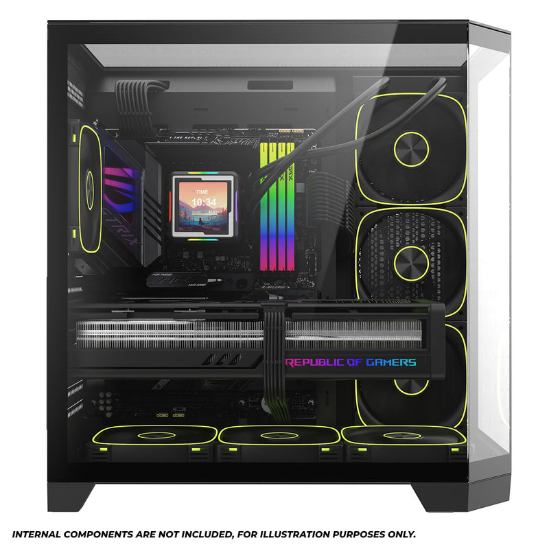 Coolman Zentra Luxe ATX Vision PC Case (Black, White)
