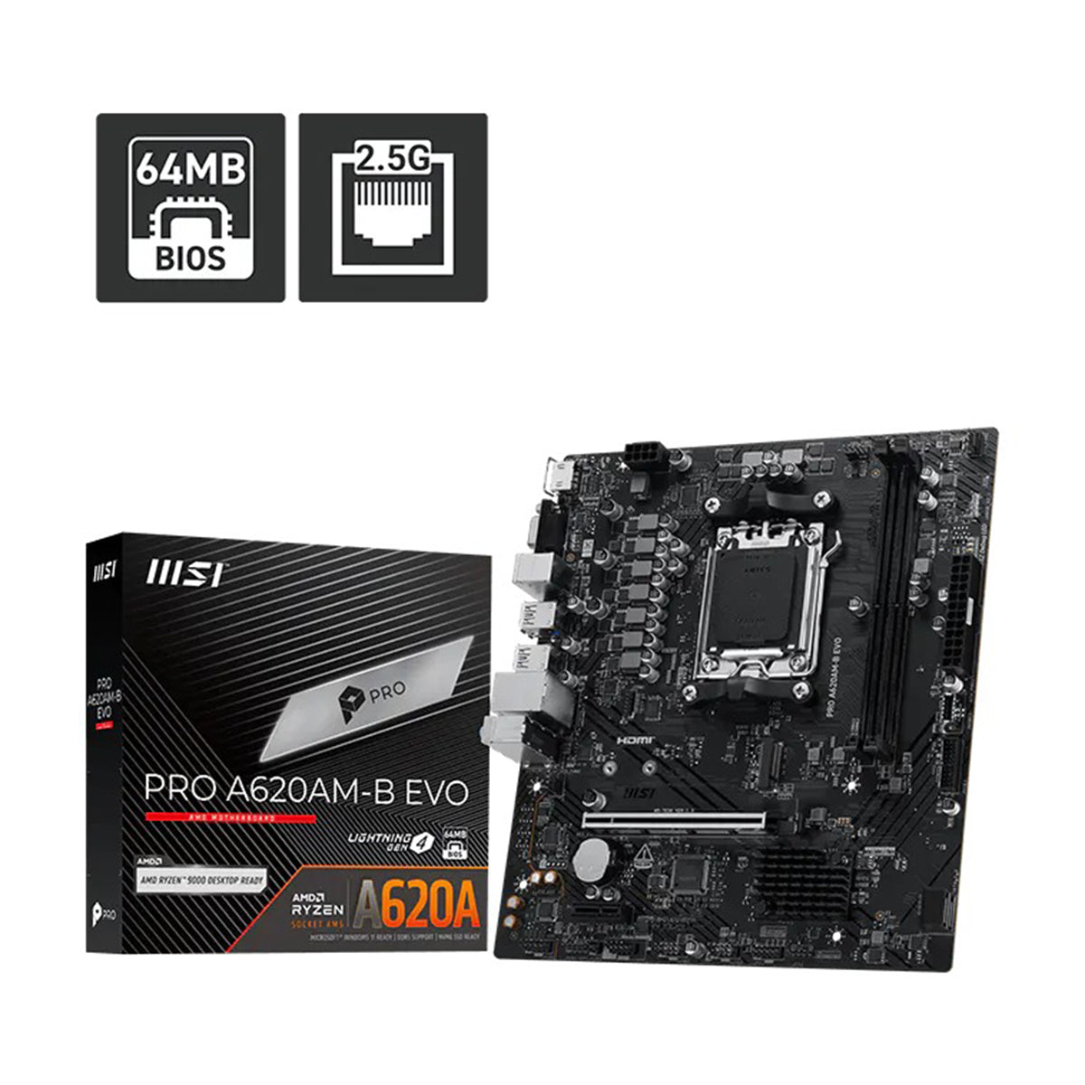MSI PRO A620AM-B EVO DDR5 AMD Motherboard