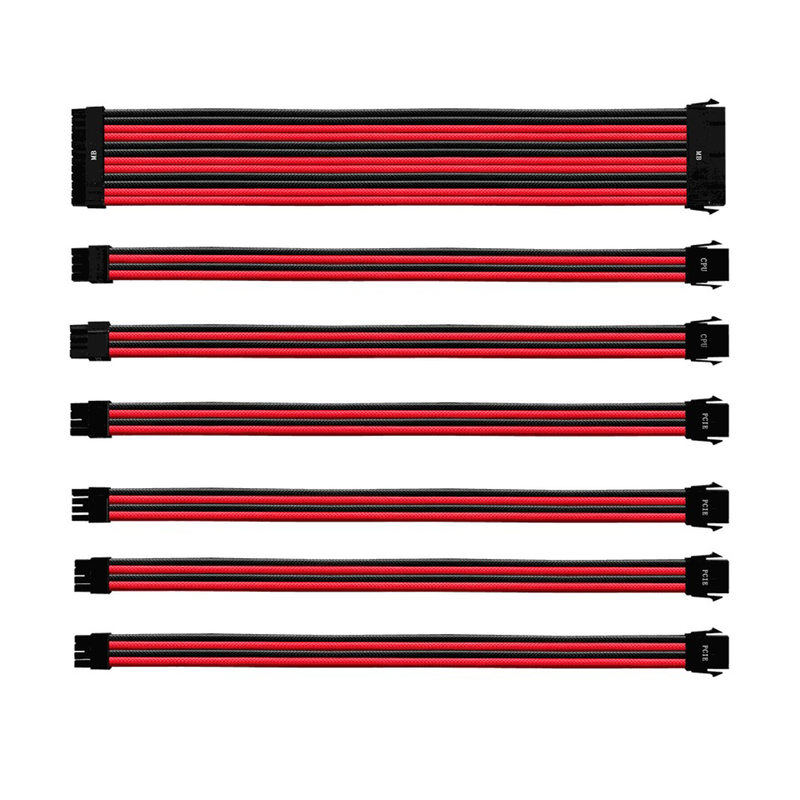 Cooler Master Colored Extension Cable Kit (Red/Black, White/Black)