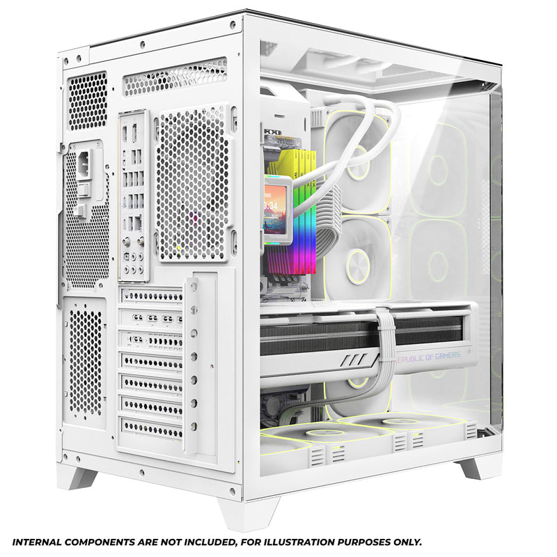 Coolman Zentra Luxe ATX Vision PC Case (Black, White)