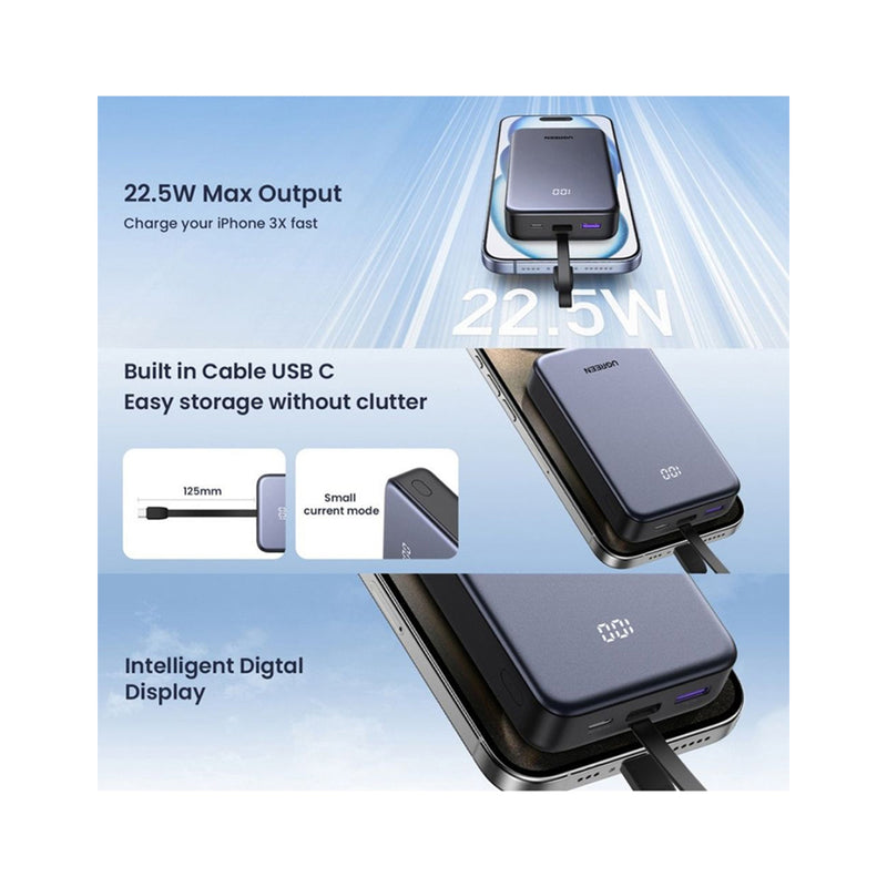 Ugreen Nexode 20000mAh 20W Power Bank with Built-in USB-C Cable (PB505/45762)