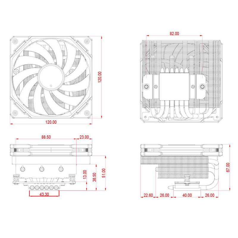 ID-Cooling IS-67-XT 67mm Low Profile CPU Cooler for Mini-ITX (Black)