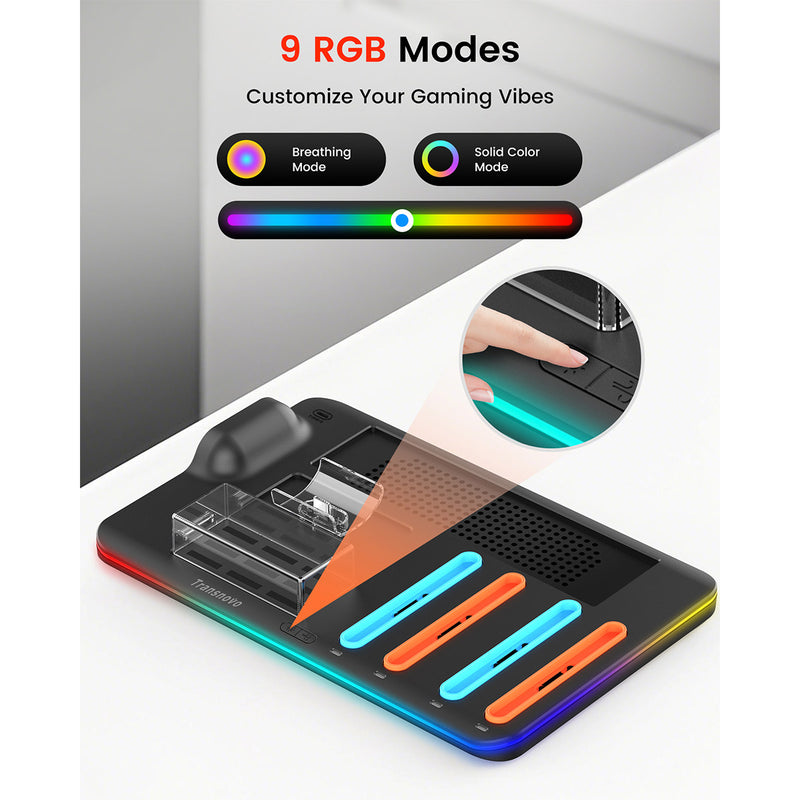 Transnovo Multi-Functional RGB Charging Dock Station for 4 Joy-Con Controller