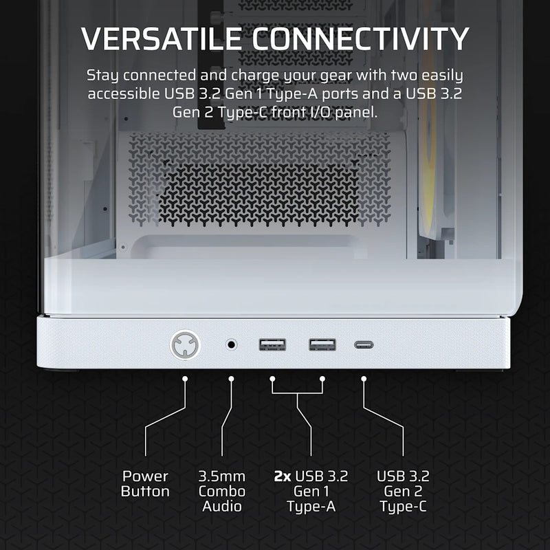 Corsair Frame 4500X RS-R ARGB Panoramic Glass Mid-Tower PC Case (Black, White)