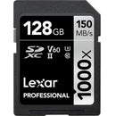 Lexar Professional 1000x SDXC UHS-II C10 U3 V30 150MB/s Read Card (32GB, 128GB)