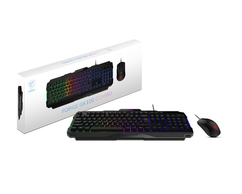 MSI Forge GK100 Combo Gaming RGB Keyboard & Mouse Mat