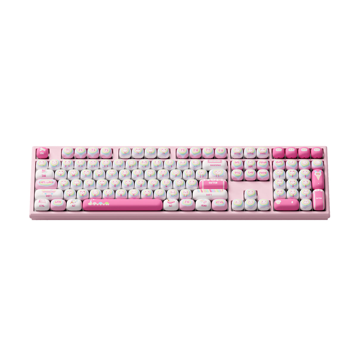 Akko x MonsGeek MG108B Rainbow Marshmallows Multi-Mode RGB Hot-Swappable Mechanical Keyboard (Akko V3 Piano Pro Switch)