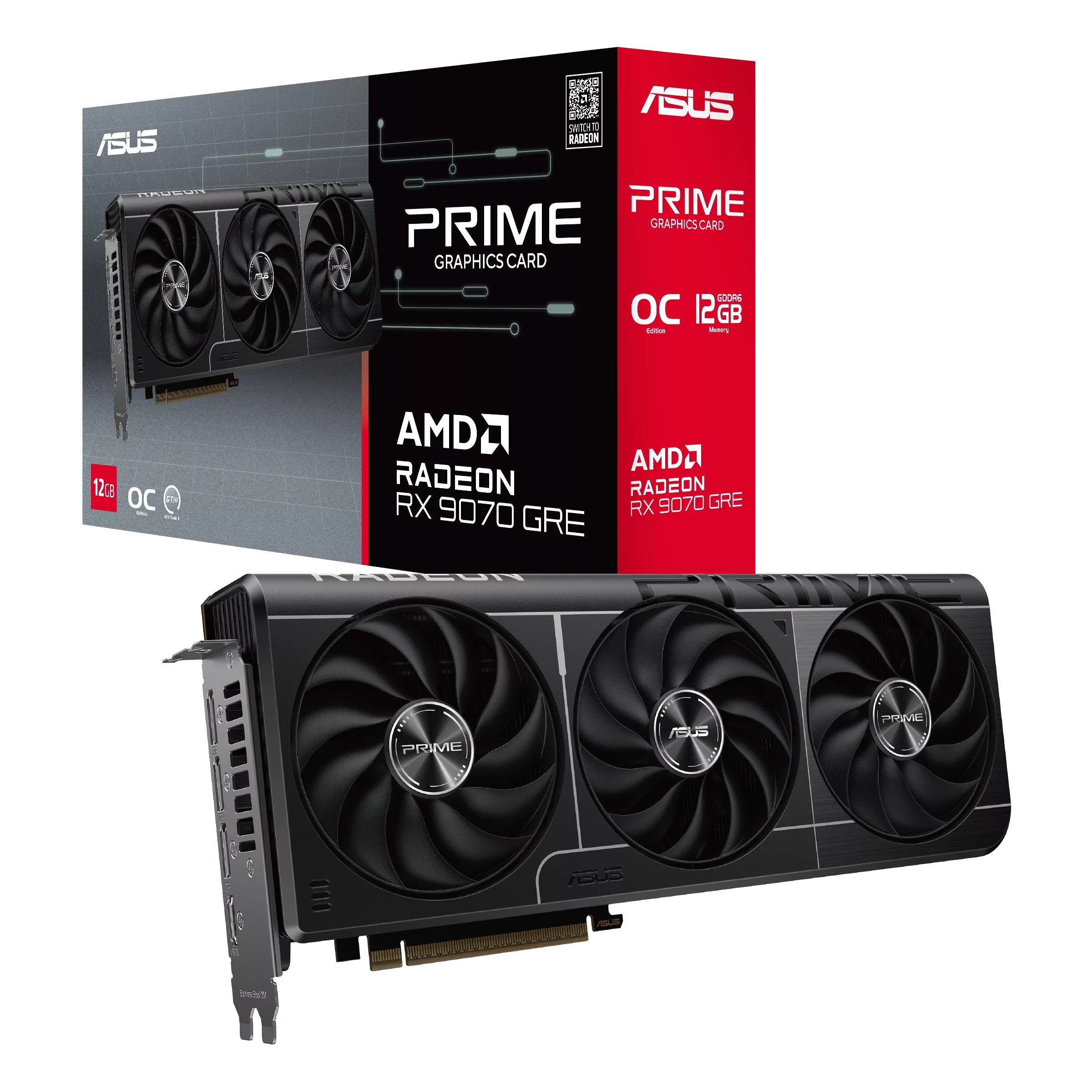 Asus Prime Radeon RX 9070 GRE Evo OC Edition 12GB GDDR6 Graphics Card