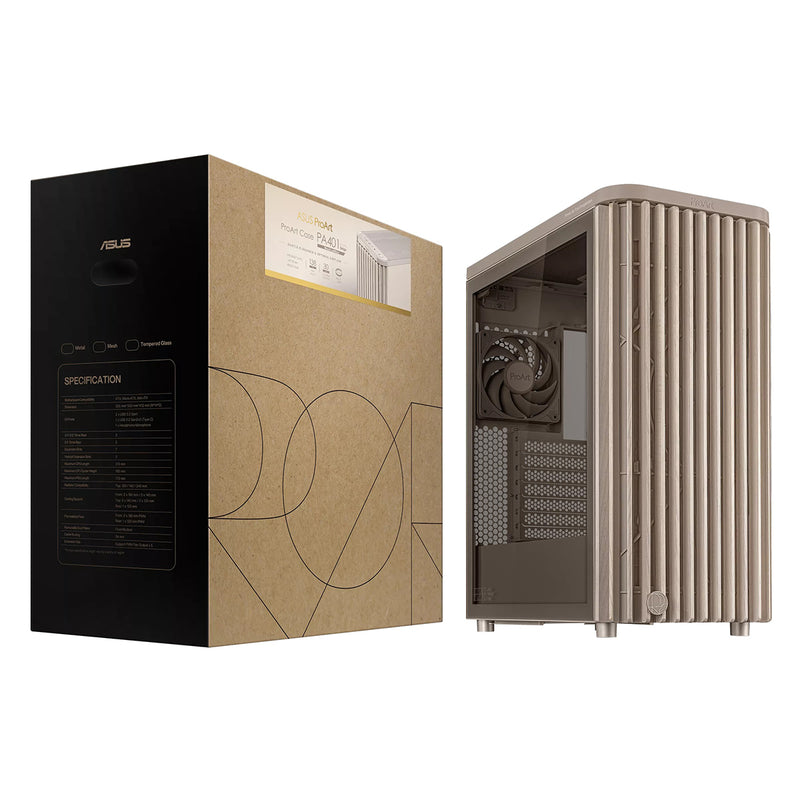 Asus ProArt PA401 Wood Ed. Tempered Glass Panel ATX PC Case (Beige)