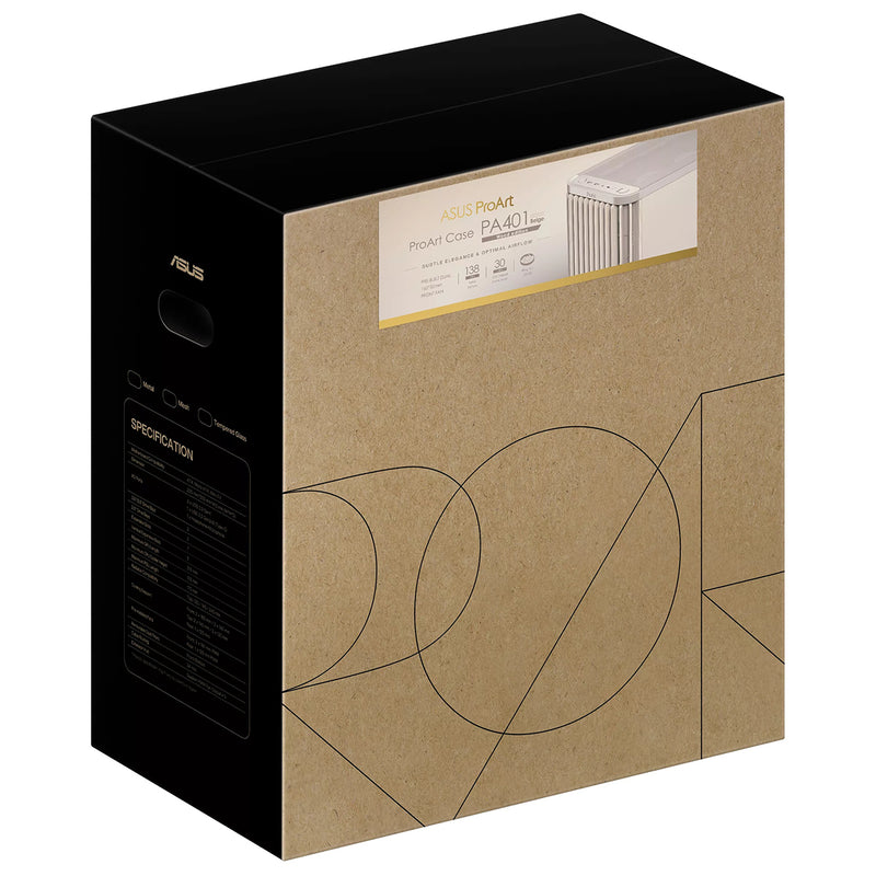 Asus ProArt PA401 Wood Ed. Tempered Glass Panel ATX PC Case (Beige)