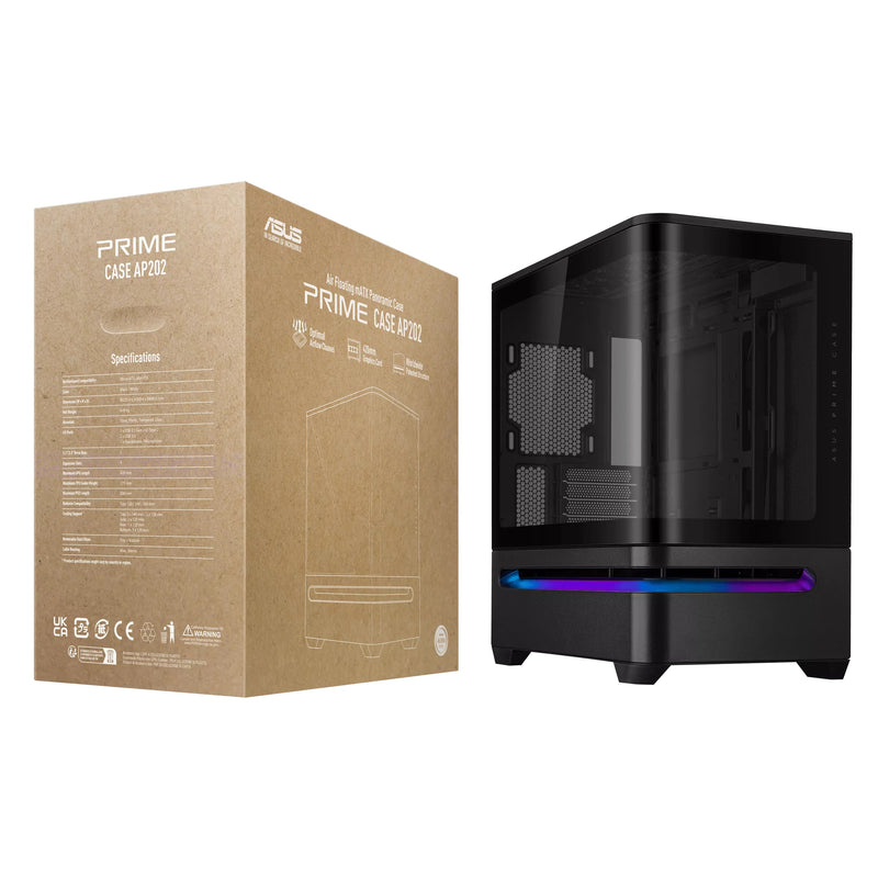 Asus Prime AP202 Air Floating mATX Curved Glass Panel Panoramic PC Case | DataBlitz