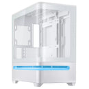 Asus Prime AP202 Air Floating mATX Curved Glass Panel Panoramic PC Case (White)