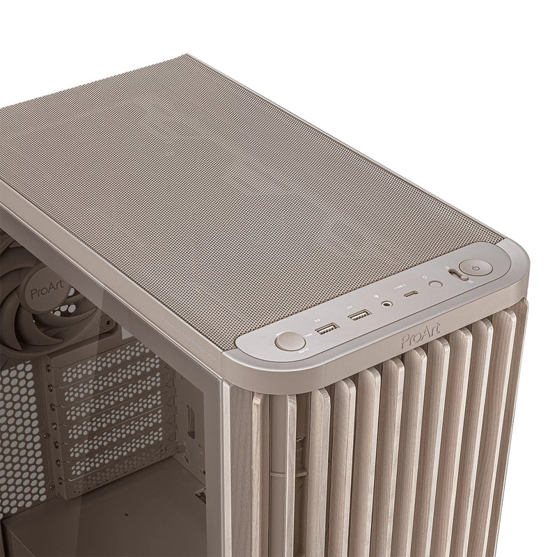 Asus ProArt PA401 Wood Ed. Tempered Glass Panel ATX PC Case (Beige)