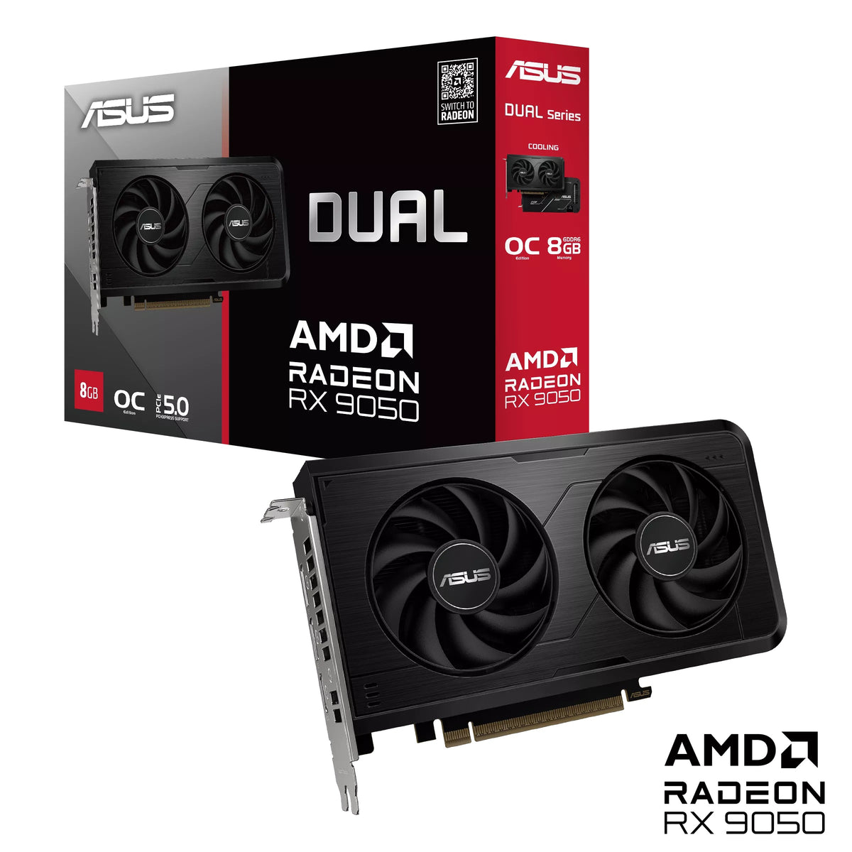 ASUS Dual AMD Radeon RX 9050 OC Edition 8GB GDDR6 Graphics Card