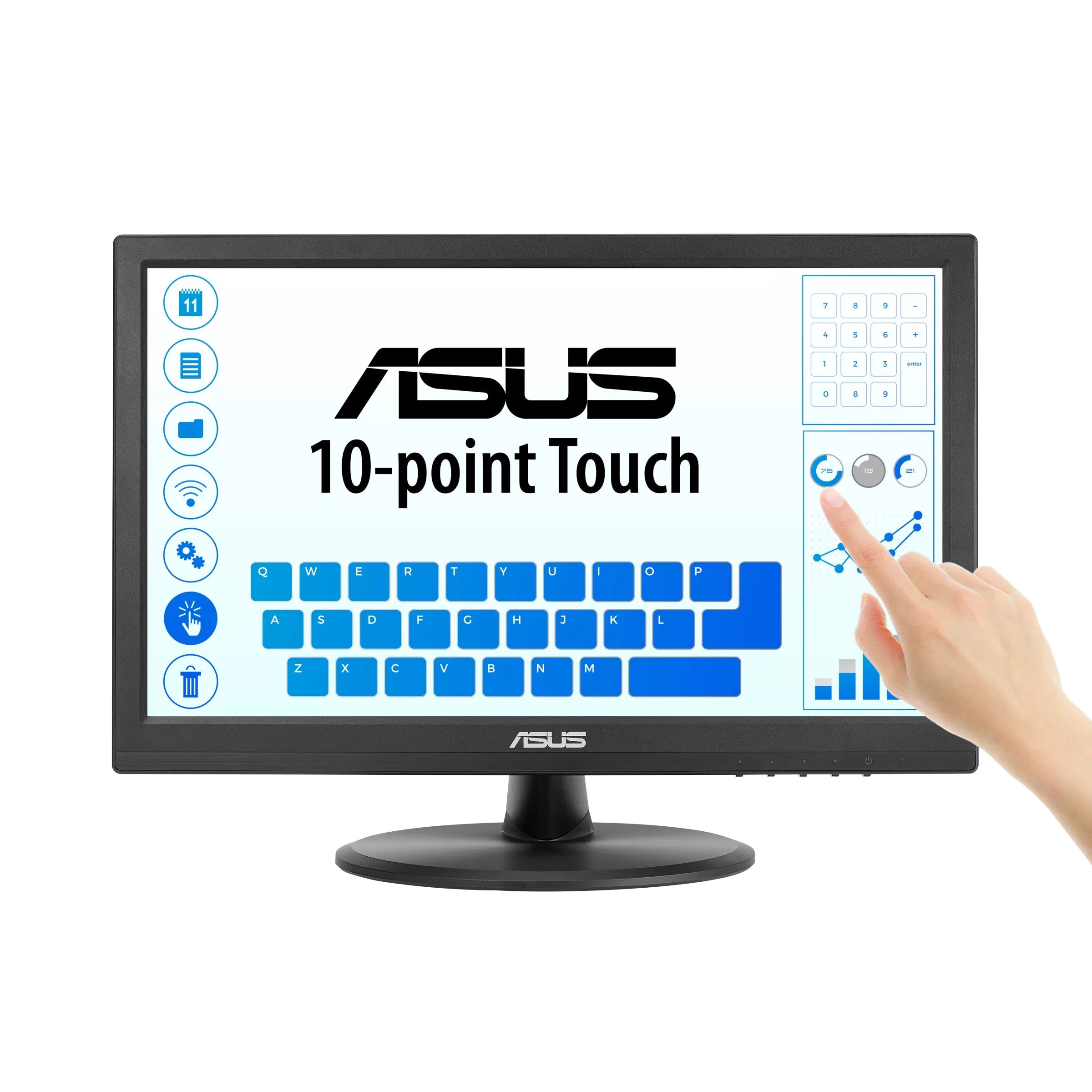 Asus VT169HE 15.6" FHD (1920x1080) 60Hz 5ms(GTG) IPS Touch Monitor with Tilt Adjustment