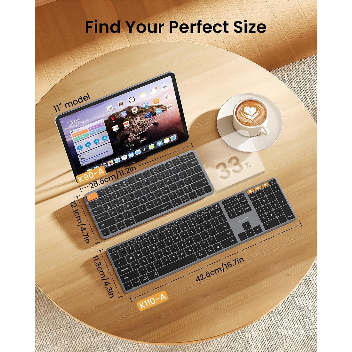 ProtoArc K90-A Multi-Device Backlit Bluetooth Mac Keyboard (Space Grey) (CP016998)