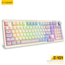 E-Yooso Z-101 RGB 101 Keys Tri-Mode Hot-Swappable Mechanical Keyboard White/Pink/Purple
