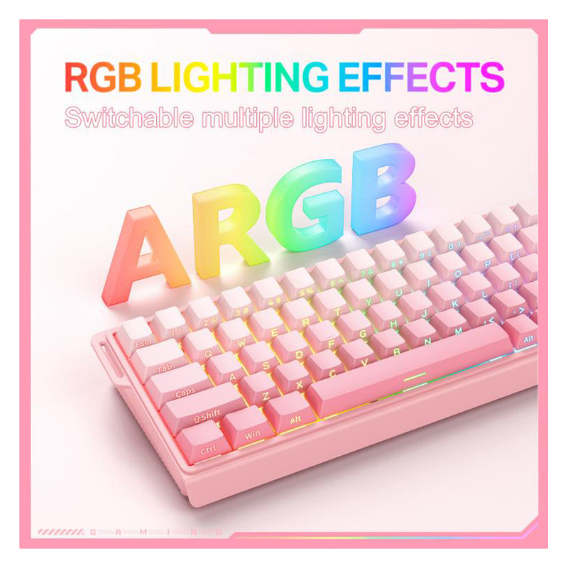 Onikuma G69 68 Keys RGB Wired Magnetic Switch Keyboard (Pink)
