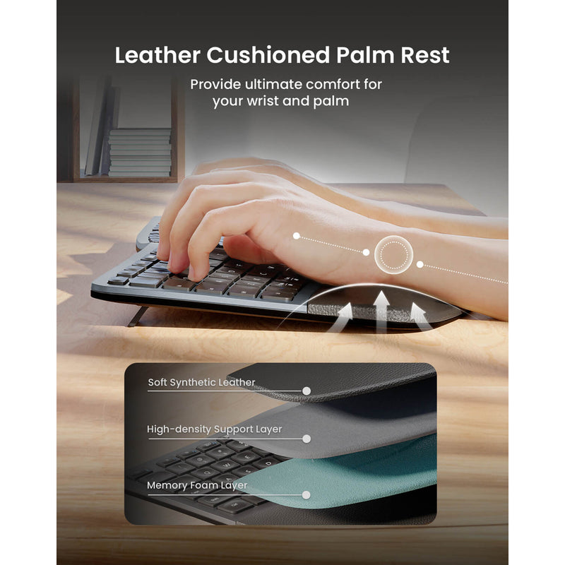 ProtoArc EKM01 Plus Dual Mode Full Size Ergonomic Keyboard Mouse Combo