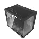 DarkFlash C285MP V2 Exquisite mATX PC Case Tempered Glass Panoramic Side Transparent (Black)