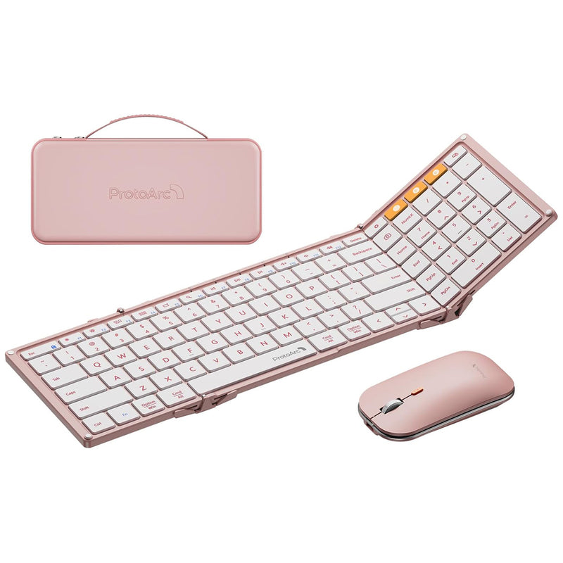 ProtoArc XKM01 Foldable Full-Size Wireless Keyboard and Mouse Combo