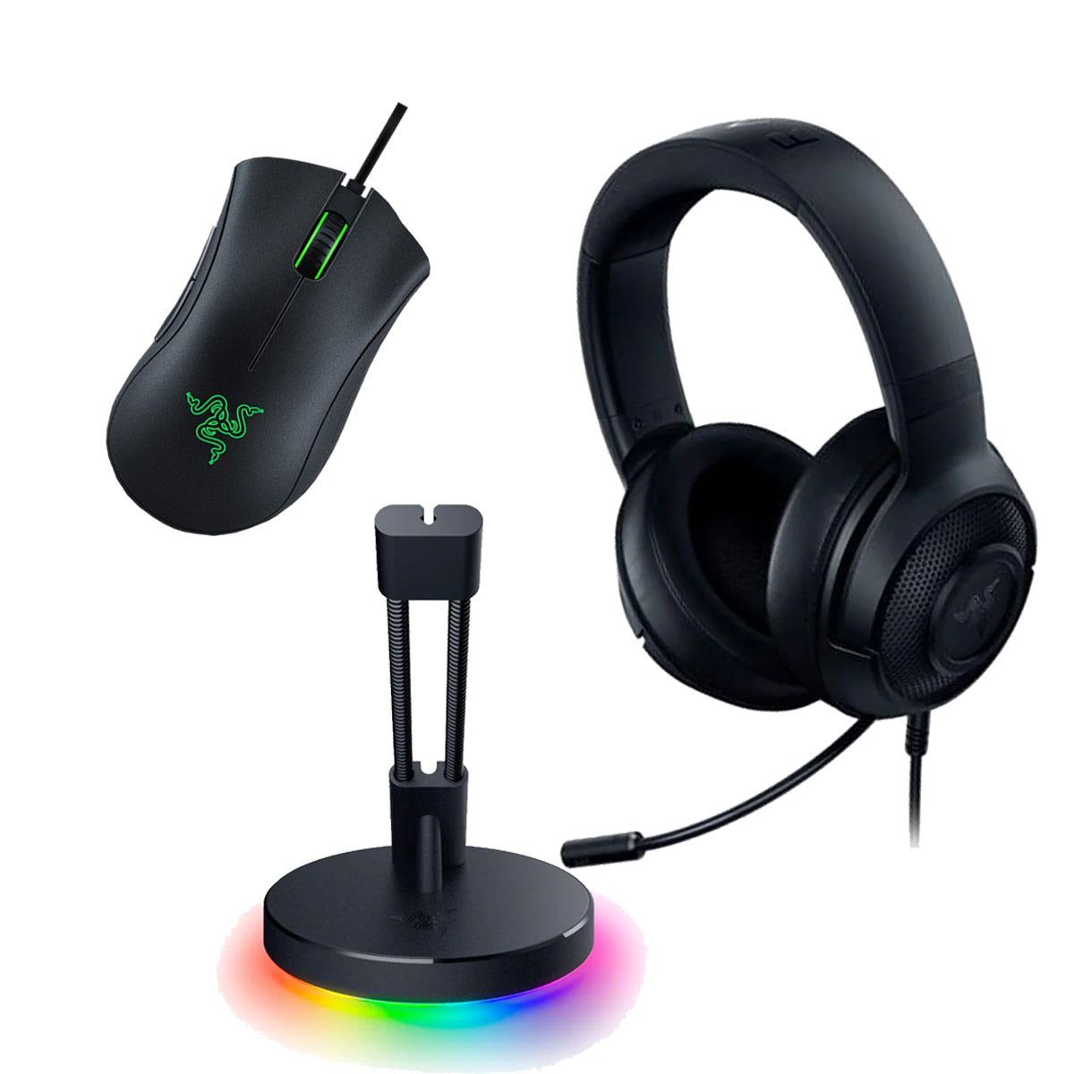 Razer Game On Bundle (DeathAdder Essential + Mouse Bungee Chroma + Kraken X Lite)