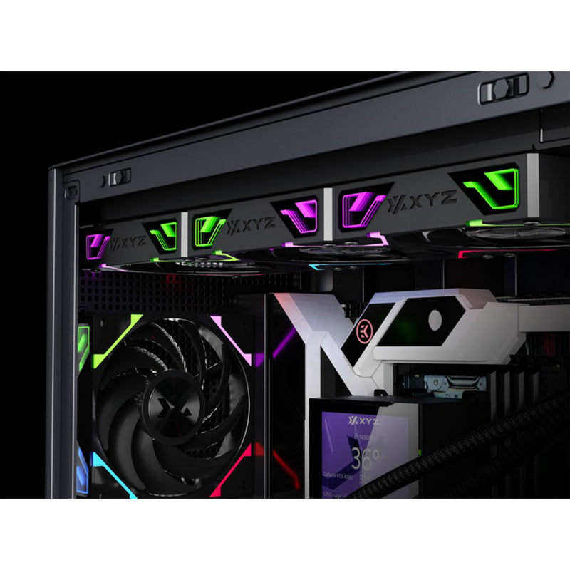 XYZ HydroView AIO 360 ARGB Liquid Cooler with Temperature Display (Black, White)