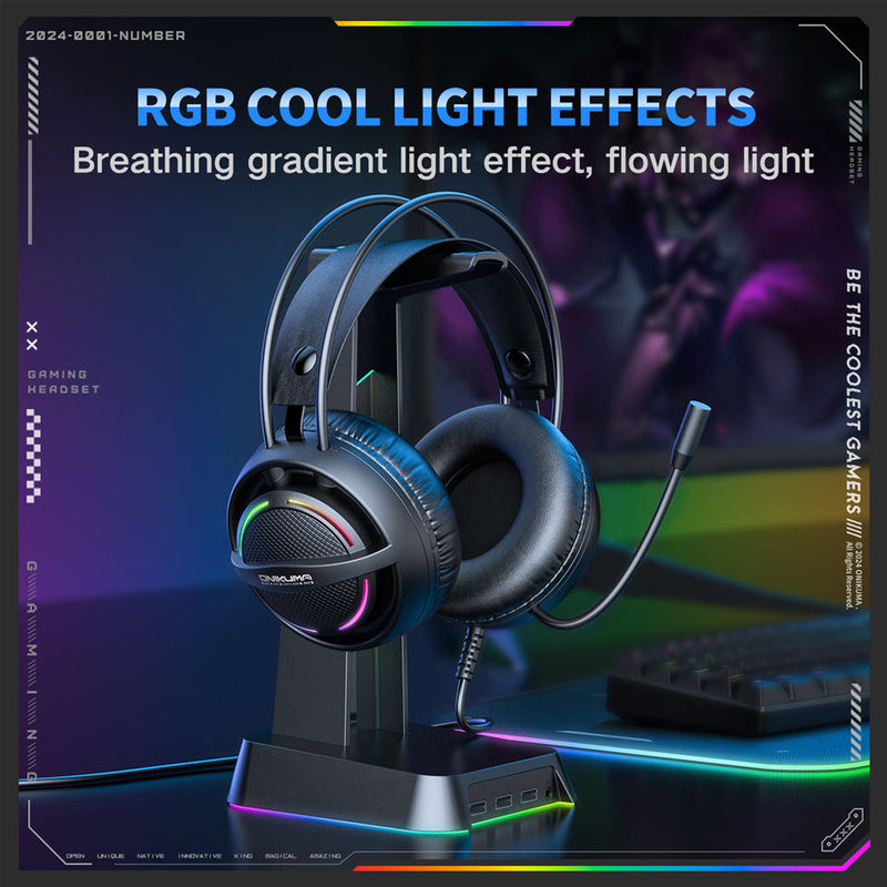 Onikuma X88 RGB Wired Gaming Headphone (Black)