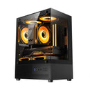 Trendsonic Juro JR14A Tempered Glass Front/Side Micro ATX PC Case with 3x Fixed Color Fan