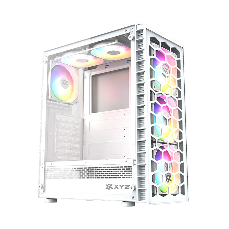 XYZ Airone 300 Glass Edition ATX PC Case with 6 Pre-Installed 120mm Airplus 100 ARGB Fans 