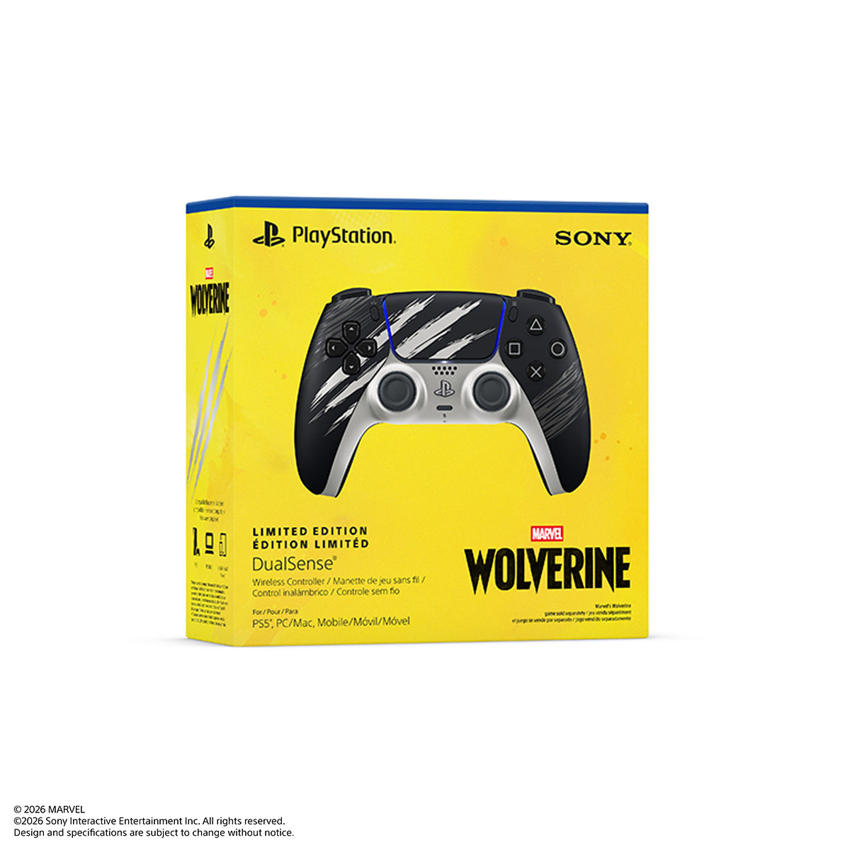 PS5 DualSense Wireless Controller – Marvels Wolverine Adamantium Limited Edition