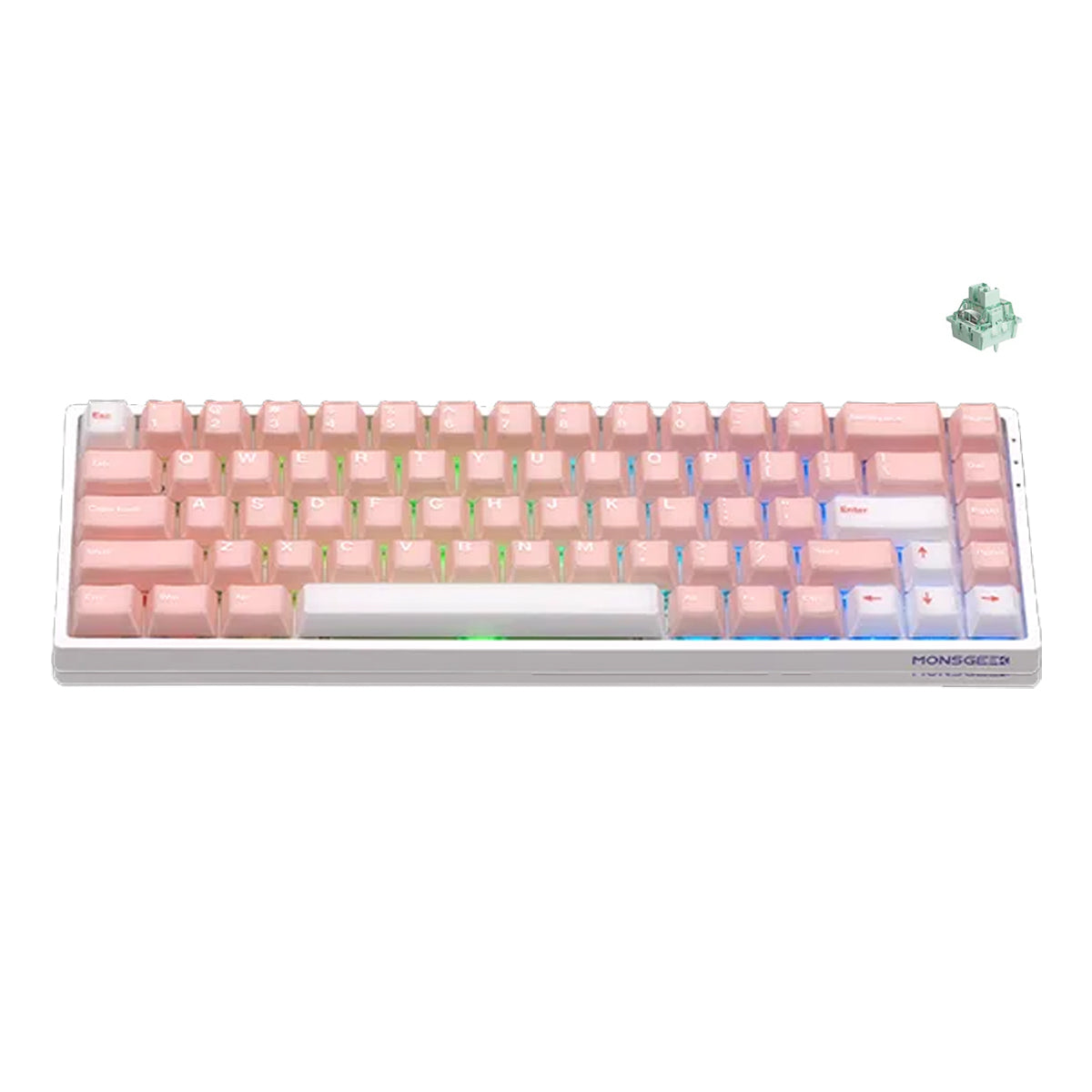MonsGeek FUN68 HE Wired RGB Magnetic Keyboard (Pink/White)