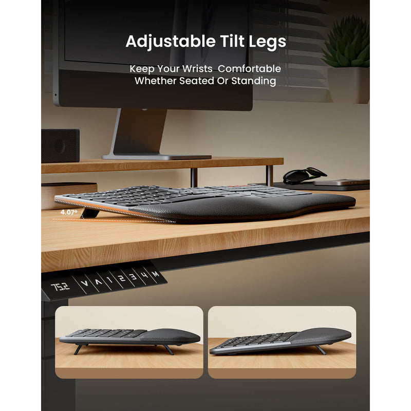 ProtoArc EKM01 Plus Dual Mode Full Size Ergonomic Keyboard Mouse Combo