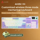 Ajazz AK35I V4 RGB Tri-Mode 100% 104-Keys Gasket-mounted Hot-Swappable Mechanical Keyboard