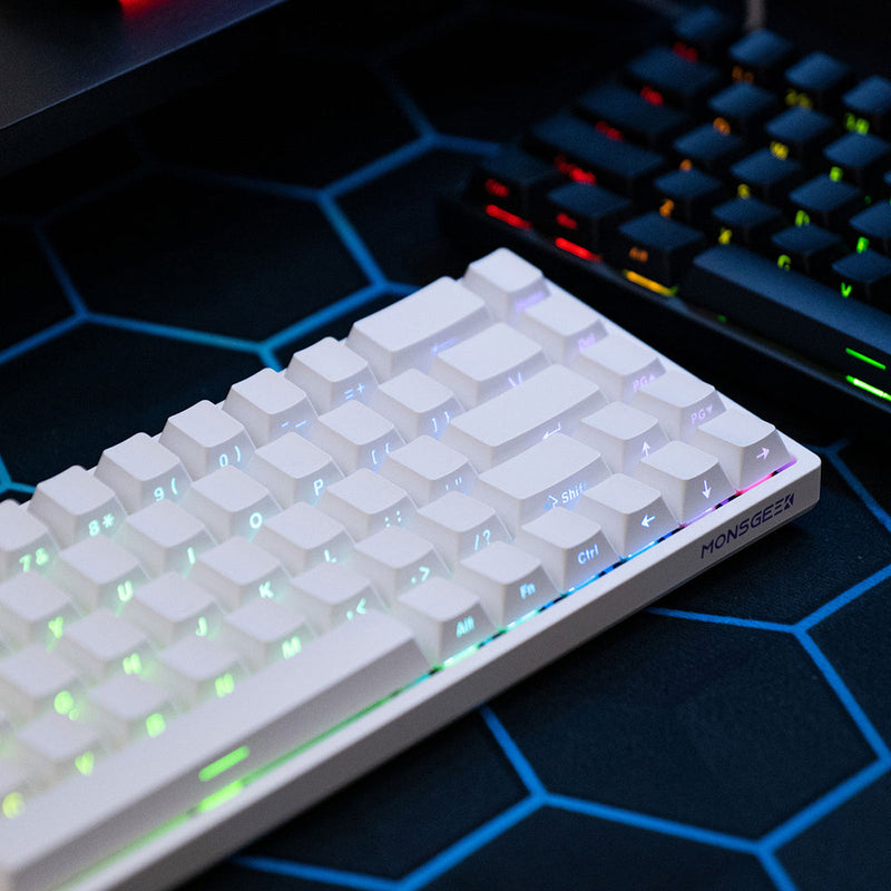 MonsGeek FUN68 HE White Tri-Mode RGB Mechanical Keyboard
