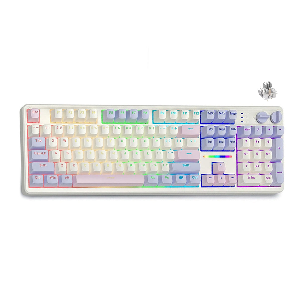 E-Yooso Z-104 RGB Wired Mechanical Keyboard White-Pink-Purple (Silverwood Switch)